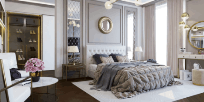 Phòng ngủ phong cách tân cổ điển sang trọng và thời thượng
